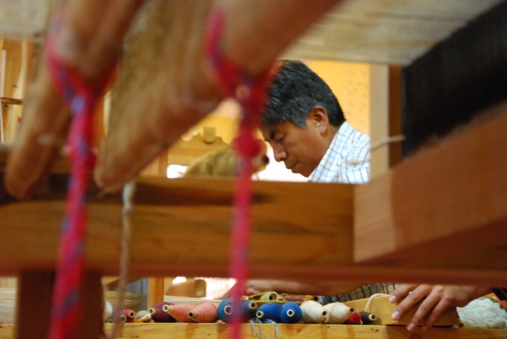 Federico Chavez Sosa at his loom in Teotitlan del Valle