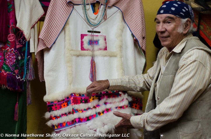 Humanitarian healer Sergio Castro with vintage textile collection