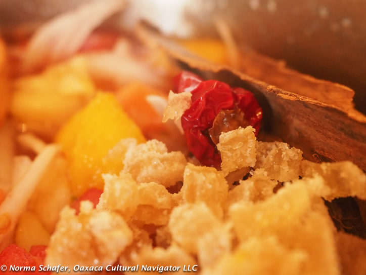 Close-up of the fruit and spice medley