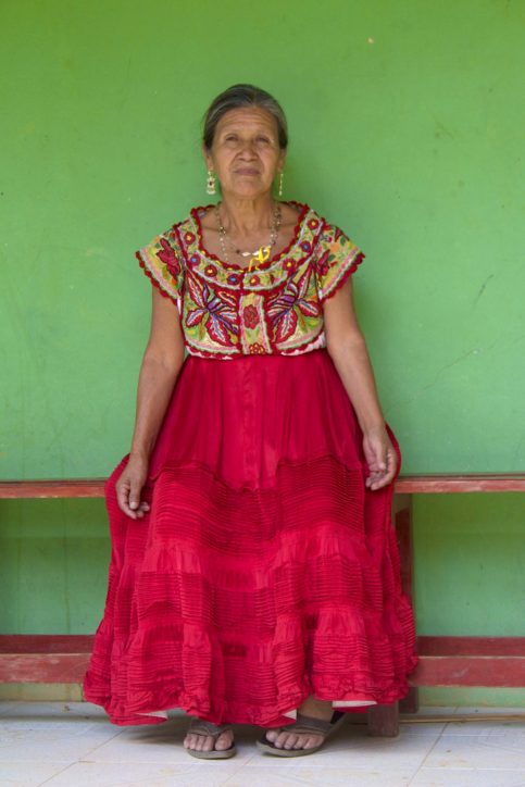 Chatina woman wears extraordinary embroidered blouse. Photo from Barbara Cleaver.