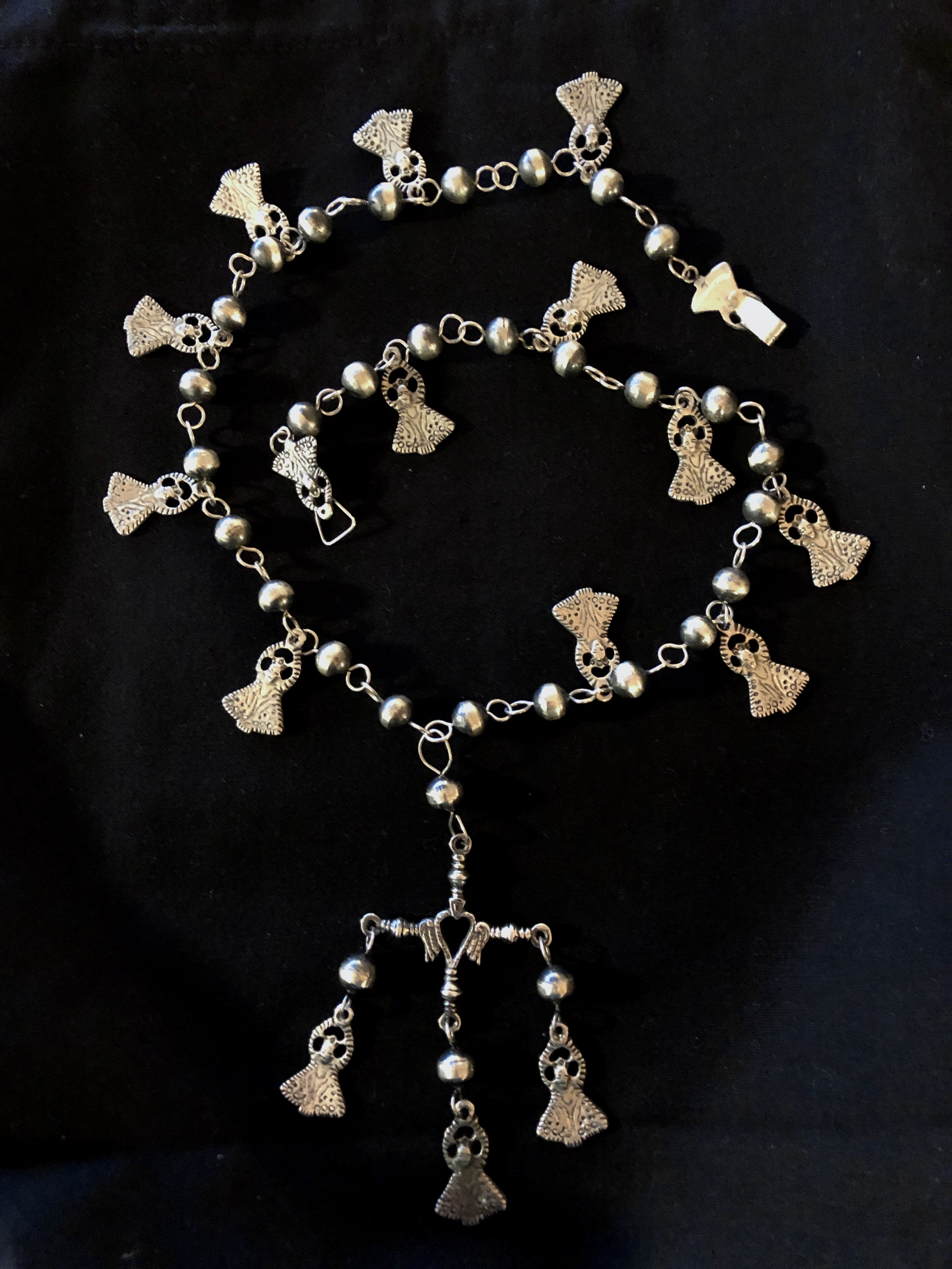 Mexican Silver Milagros Charm Bracelet